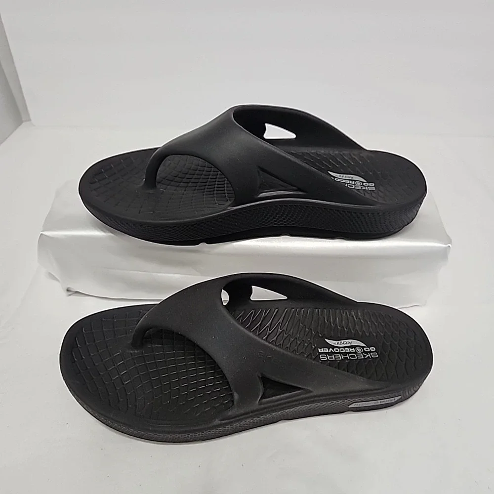 Skechers GO Recover Refresh‎ Arch Fit Recovery Thong Men's 12M Black